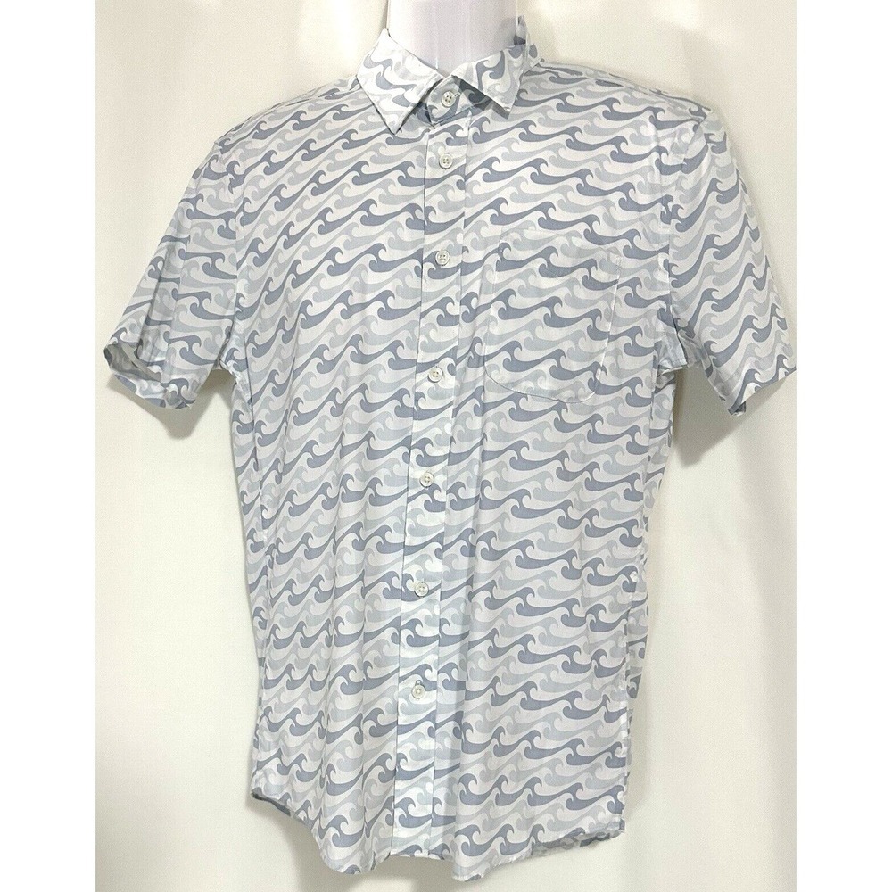 Faherty Shirt Men's S The Movement Collection Ivory Endless Peak Button Up Top